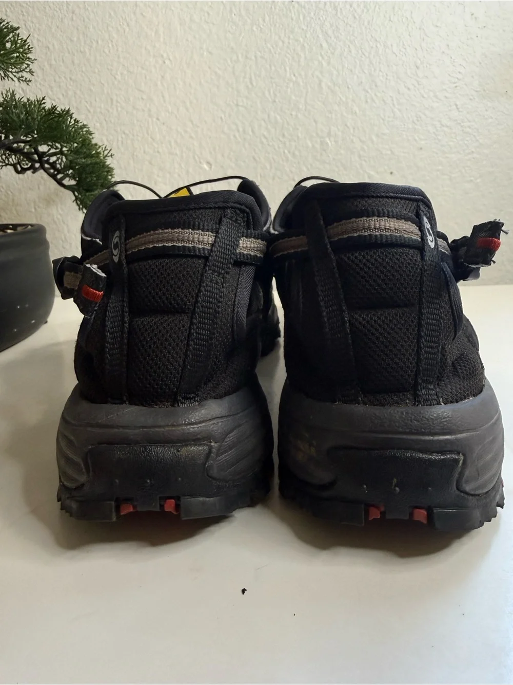 Salomon Techamphibian 3  men size 10 Black Sandal with Red and Yellow Detail